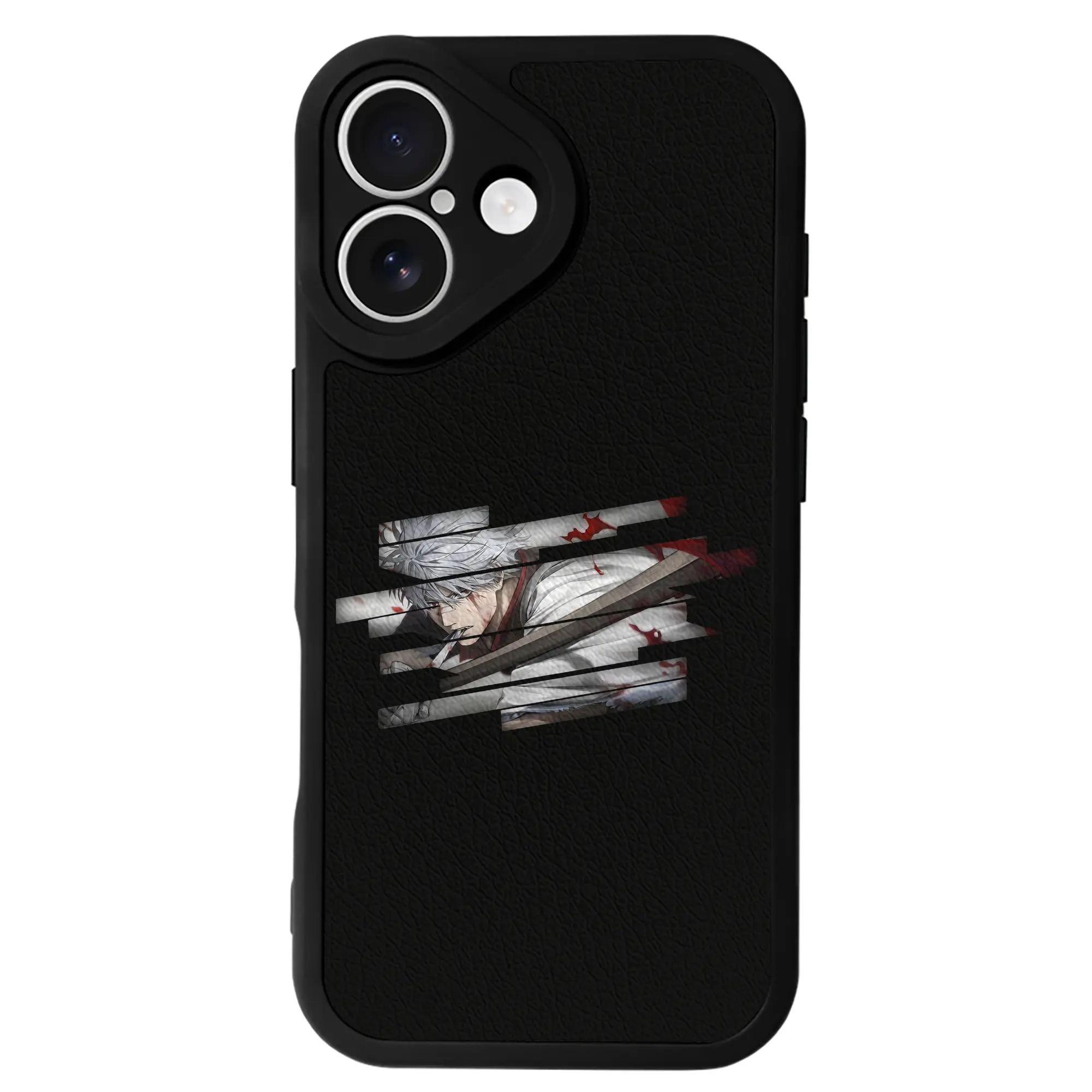 銀魂 グッズ 坂田 銀時 - IPhone 16シリーズ対応 ・ シリコンスマホケース ・ レザー調 ・ 高精度フィット ・ 耐衝撃 ・ ワイヤレス充電対応 ・ 精密カット